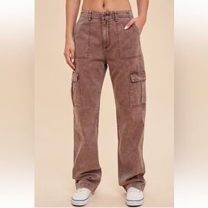 Women's Brown Cargo Jeans